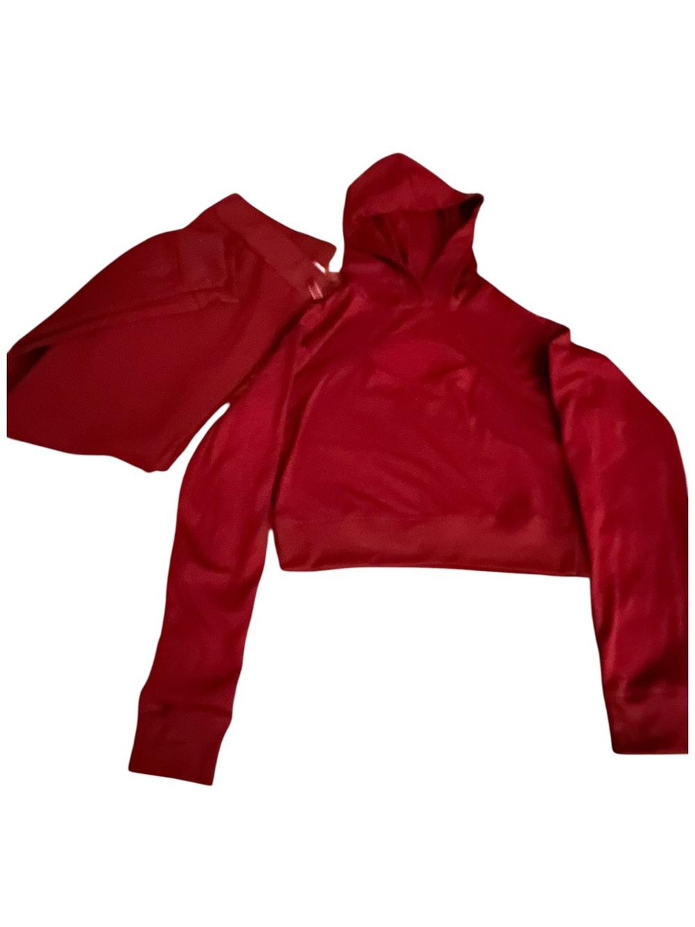 Burgundy Cropped cutout Hoodie, & matching drawstring joggers. M & XL